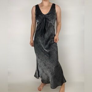 ALL THAT JAZZ Vintage Y2K V Neck Tie Maxi Dress Sleeveless Party Cocktail